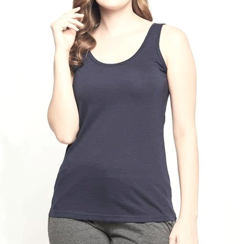 Gilmour Vancouver Bamboo Tank Top S Small Navy Blue Made in Canada